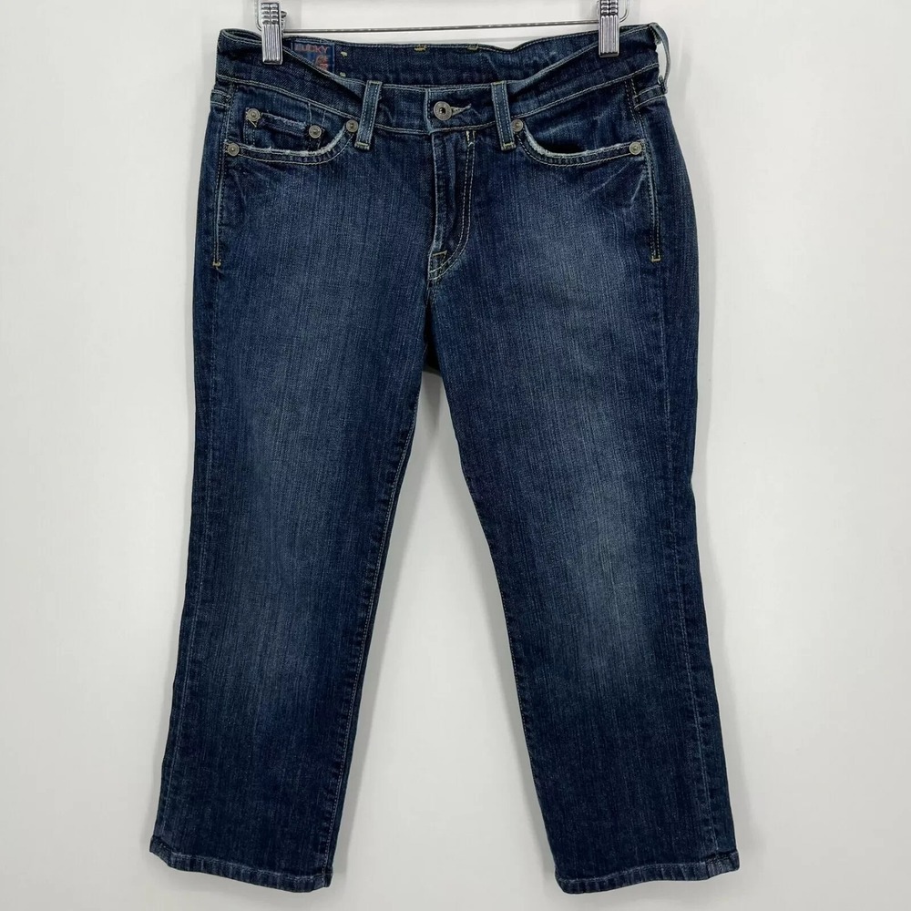 Lucky Brand Classic Rider Crop Jeans Dark Wash Denim Capris Size 2/26 Vtg Y2K